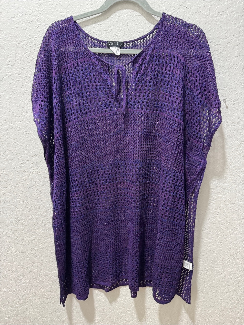 VENUS Purple Crochet Swim Coverup